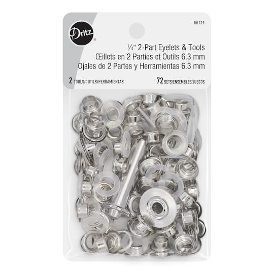 Dritz® Silver 1/4" 2-Part Eyelets & Tools, 72 Sets